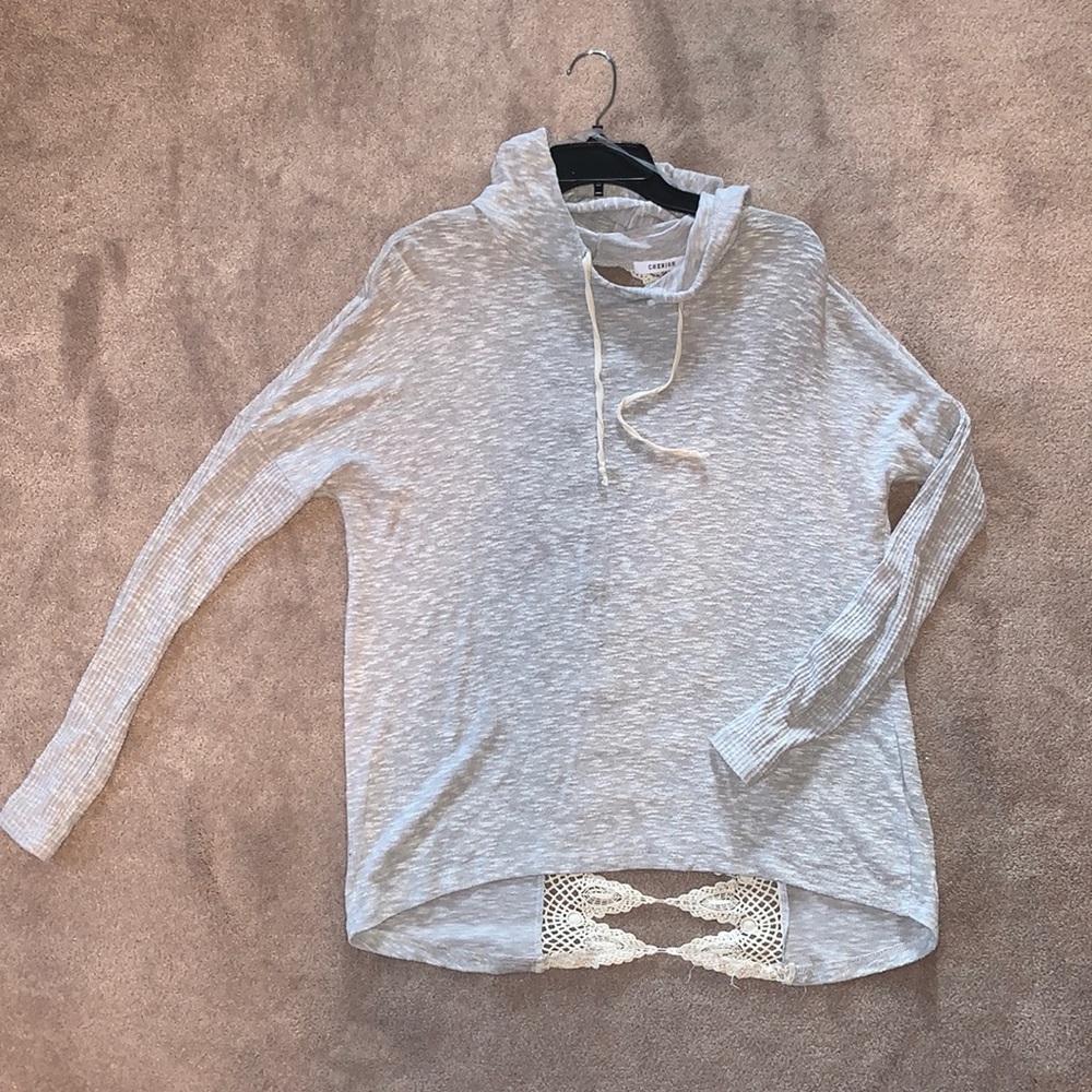 Cherish Lace-Back Hoodie. Large